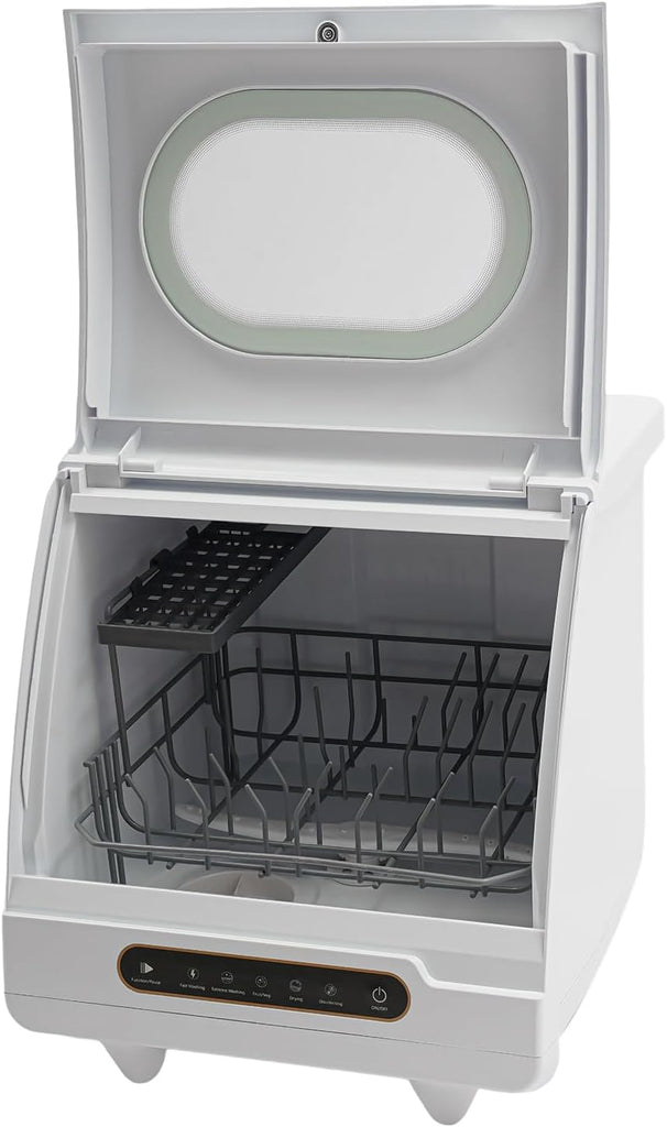 Portable Countertop Dishwasher, 1200W Mini Dishwasher with 12 Water Outlets and 360° Spraying Cleaning