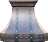30 Inch Copper Wall Mount Range Hood 610 CFM LED Lights Dishwasher-Safe Baffle Filters