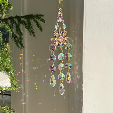 Crystal Suncatcher, Sun Catcher Crystals for Window Hanging, Crystal Wind Chimes Outdoor Indoor Decoration