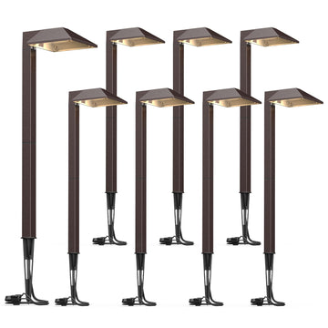 Low Voltage Landscape Path Lights 8PK Kit 0.6W LED Sidewalk Landscape Lighting 22 Lumen Outdoor Electric Walkway &