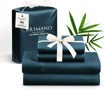 Sheet Set, Viscose Bamboo Sheets for Bed Set 4pcs, 100% Viscose Derived from Bamboo, Hotel Luxury Silky