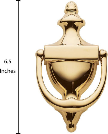 Estate 0102.003 Colonial Knocker in Polished Brass, 6.5"x3.5" - Door Knocker