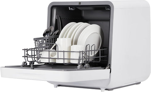 Portable Dishwasher Countertop with Large LED Display - No Plumbing Needed, 5 L Built-In Tank & Fauc