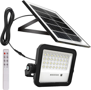 Outdoor Solar Flood Light, 6500K Bright White Floodlights, IP65 Waterproof Solar Power Security Light, Dusk to Dawn
