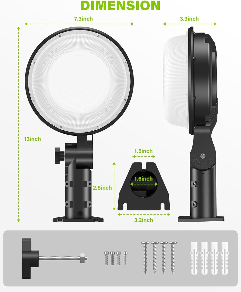 150W LED Barn Light Dusk to Dawn, 21000LM Outdoor Yard Light 5000K Aluminum | Outdoor Security Flood Lighting with