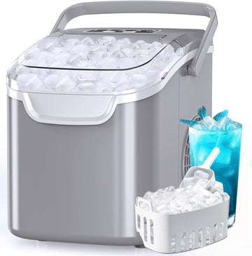Countertop Ice Maker Machine, Portable Compact Small Bullet Ice Maker with Self Cleaning Function Makes 8 Cubes in 6