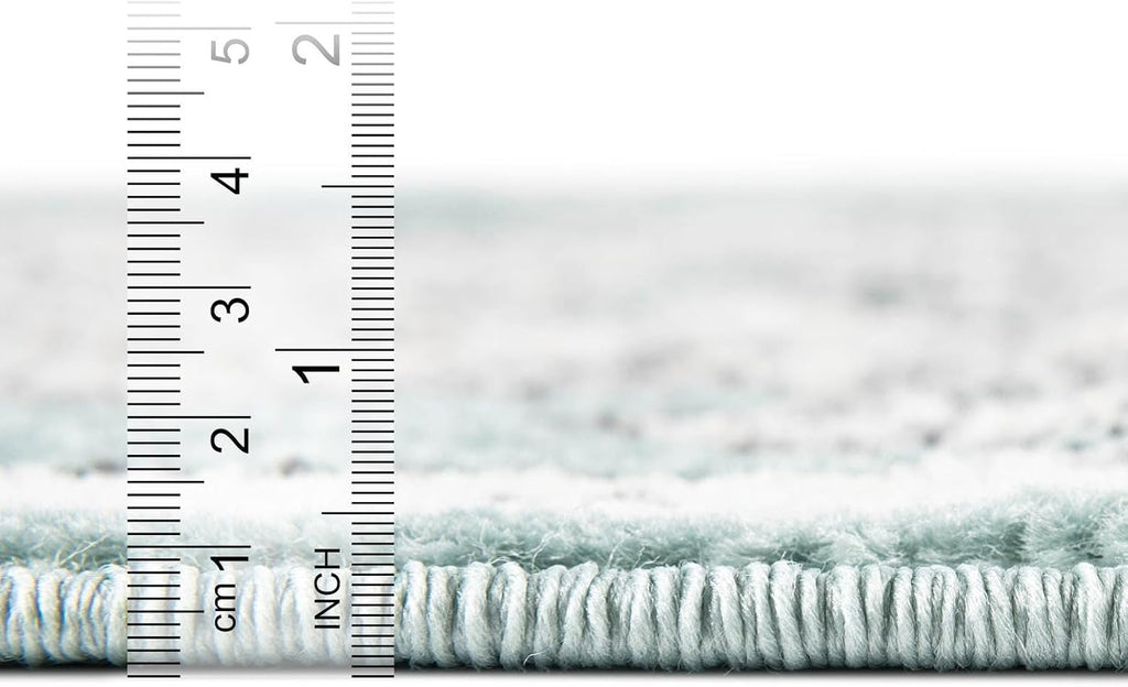 Parker Rug - 10' x 13' Aqua Easy-Clean Rug - Vintage Medallion