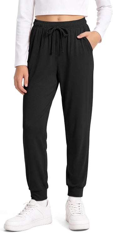 Girls Joggers Sweatpants Kids Cotton Athletic Pants with Pockets