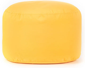 Home Dotcom Soleil Bean Bag Round Pouf Ottoman, Yellow - Waterproof, Fade-Resistant Ottoman Foot Rest for Outdoor