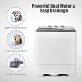 Portable Washing Machine, Twin Tub 26lbs Capacity Laundry, 18lbs Washer and 8lbs Spinner Combo with Timer Knobs