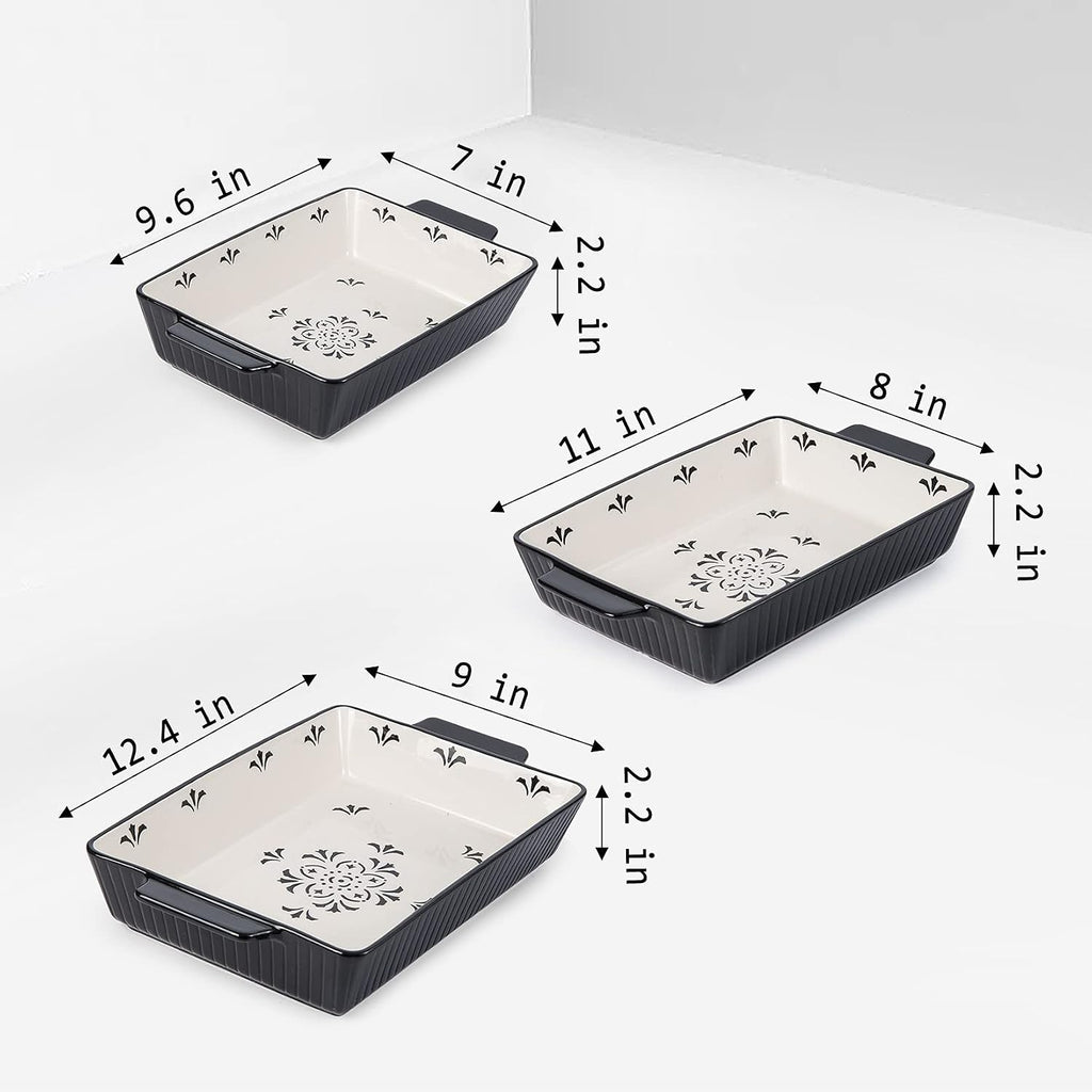 Dishes Bakeware Set Ceramic Casserole Dish, Rectangular Shape, Oven safe, Nonstick, for Cooking, Cake Dinner
