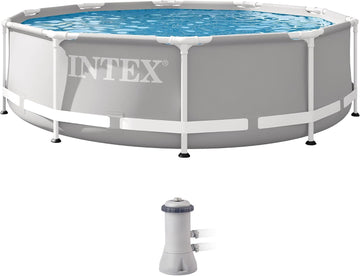 Prism Frame 10ft x 30in Round Above Ground Swimming Pool Set w/Pump | 26701EH - 330 GPH Cartridge Filter Pump