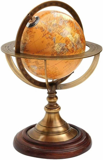 Vintage Brass Antique Armillary Tabletop Marine Sphere Globe Nautical Decor
