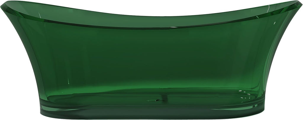69" Flat Bottom Man Made Stone Freestanding Bathtub - Translucent Evening Violet - Azul Series FT-AZ520-GR