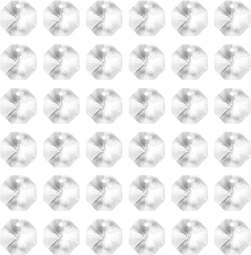 K9 Crystal Octagon Beads 1 Hole Pendants, 40 Pack 14mm, Clear