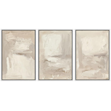 Framed Wall Art Print Set Neutral Abstract Modern Minimalist in Beige and Cream Tones Illustrations Modern Art Boho