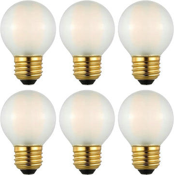 G16.5 E26 Dimmable LED Filament Globe Bulb, 2W/25W Equivalent 2700K Warm White Frosted Glass, Ideal for Decorative - Set of 6