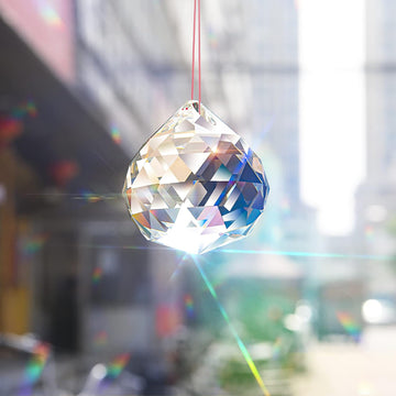 Clear Crystal Ball Prism Sun Shine Catcher Rainbow Pendants Maker, Hanging Crystals Prisms for Windows, for Feng Shui