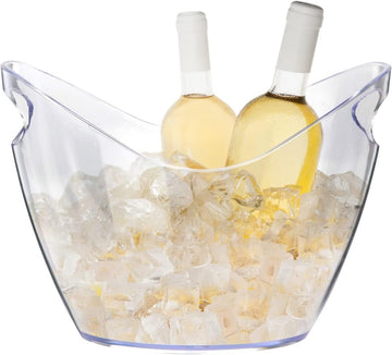 Ice Bucket Wine Bucket,Clear Acrylic 4 Liter Plastic Tub for Drinks and Parties, Food Grade