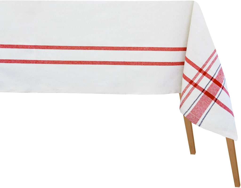 Red Tablecloths, Farmhouse Tablecloth for Rectangle Tables, Cotton Cotton Red Table Cover, Rustic Co