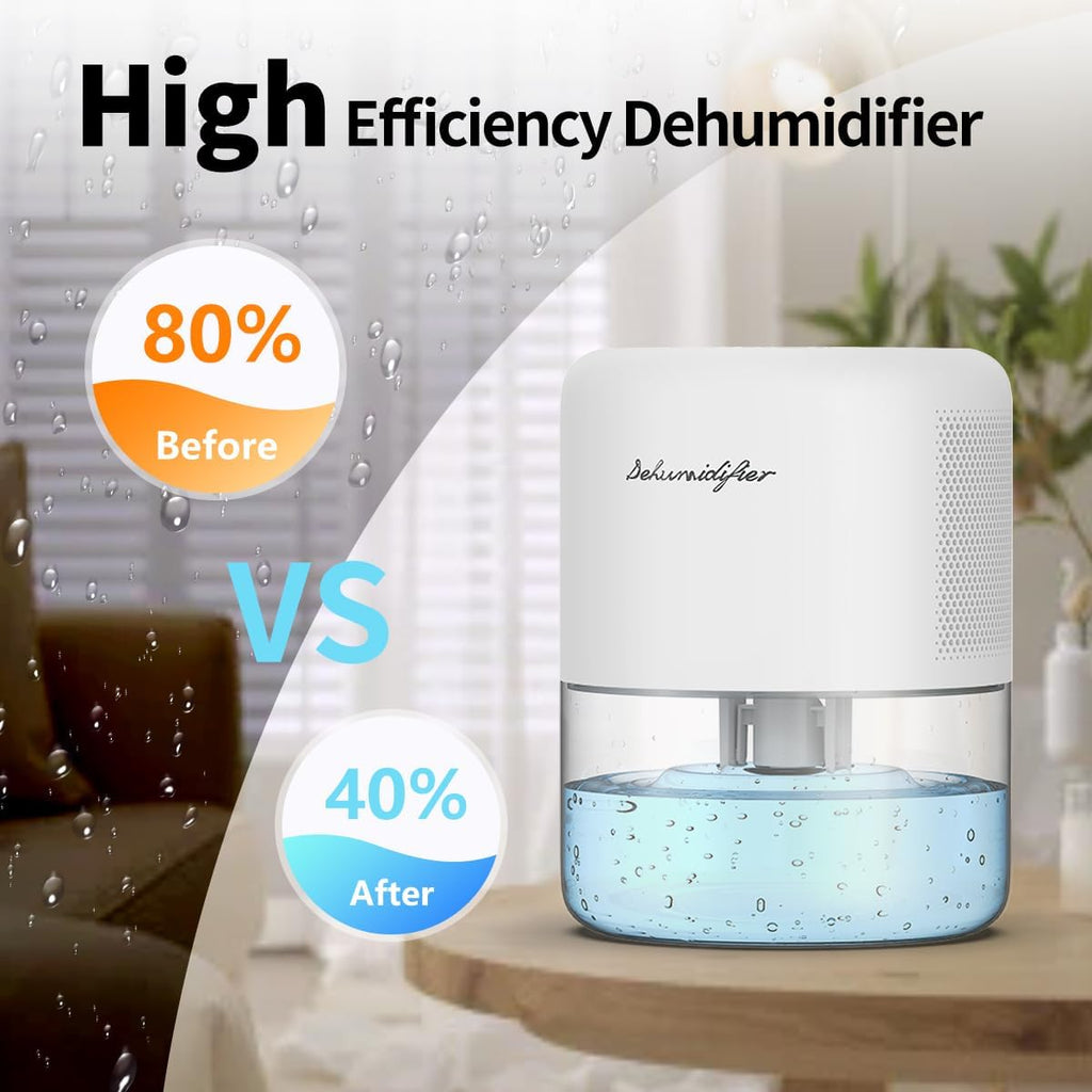 Dehumidifier for Home Small Quiet Dehumidifiers for 44OZ Water Tank Auto Defrost and Shutoff 10 Colors Light 4 Timer