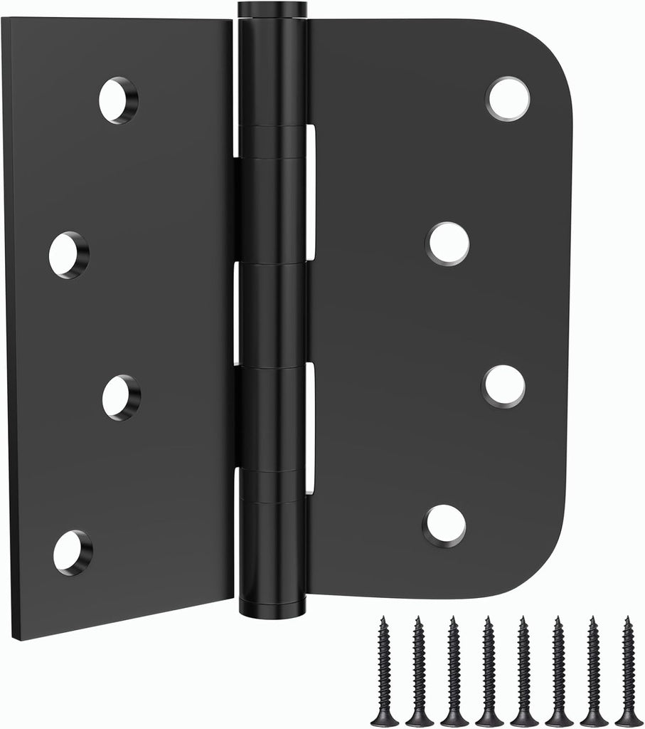Door Hinge, 3-Pack Matte Black Door Hinges 4-inch Stainless Steel Hinges Ball Bearing Silent Hinge Interior Door