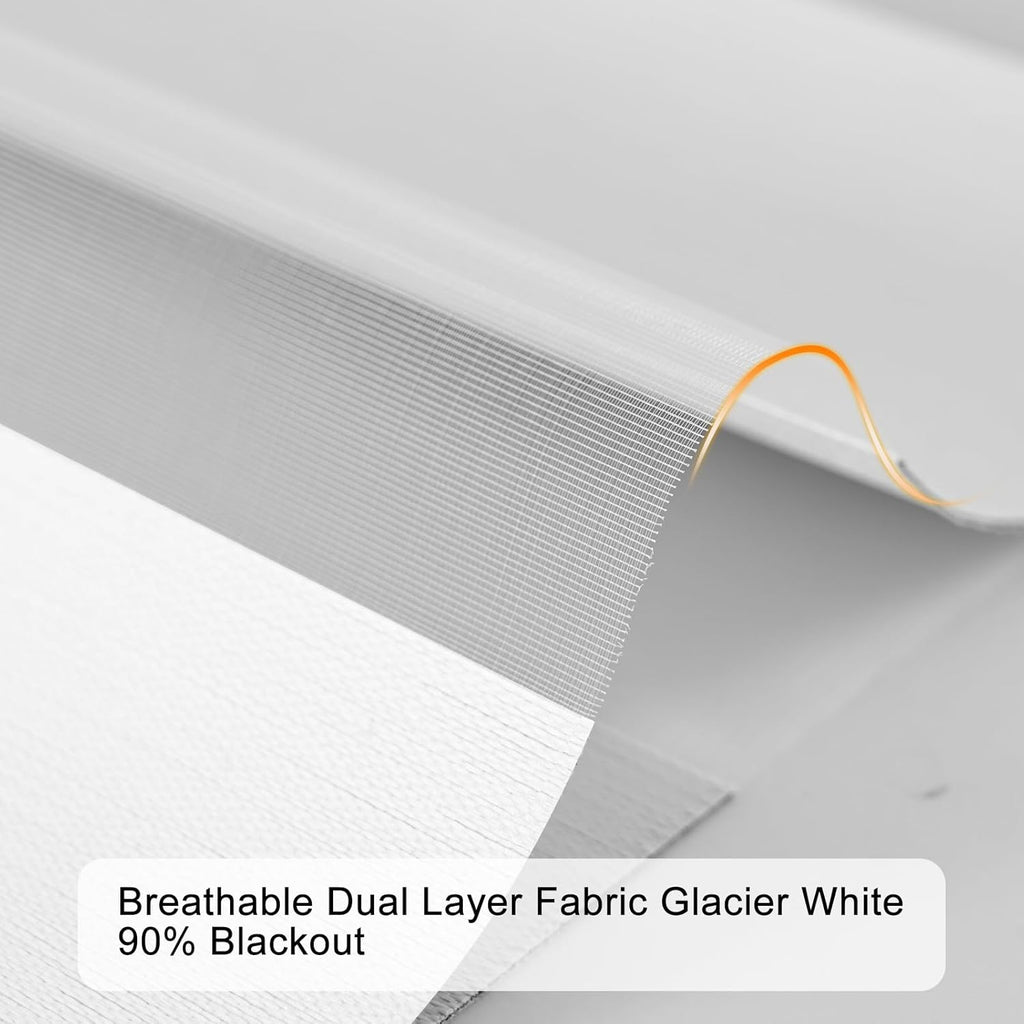 Blackout Zebra Blinds for Windows (19" W x 72" H, White) Cordless Zebra Shades Windows, Sheer Shades Thermal