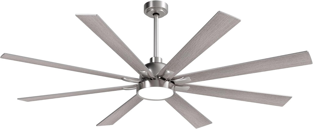 72" Ceiling Fan with LED Light and Remote - Brushed Nickel / Walnut