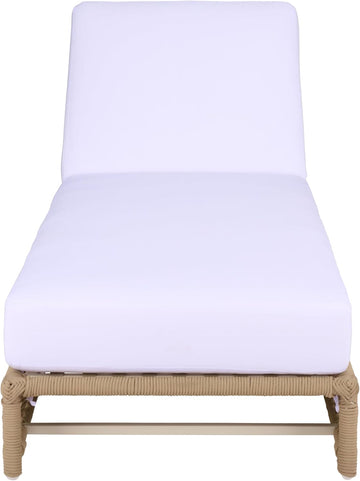 Outdoor Patio Furniture Collection - Callan Tan Rope & White Cushion Lounger, Fully Assembled Outdoor Chaise, Modern
