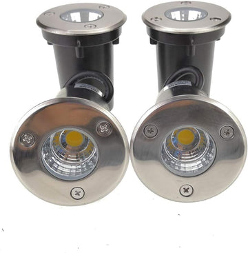 3W 12V 24V DC Low Voltage In Ground Well LED Light Warm White 4-Pack | 12V-24V AV/DC IP67 Outdoor In-Ground Landscape