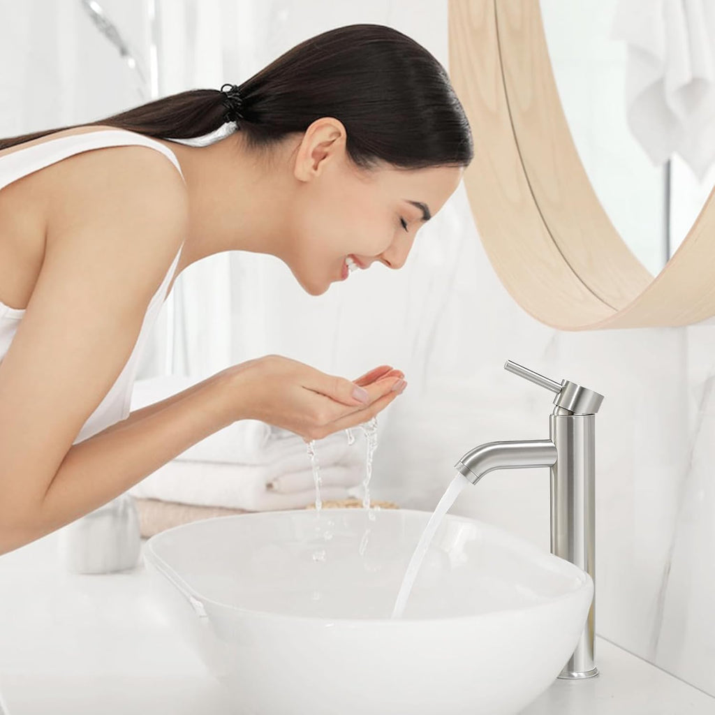 Vessel Sink Faucet Chrome Modern Tall Bathroom Faucets Single Handle One Hole Rv Vanity Lavatory Bathroom Sink Faucet