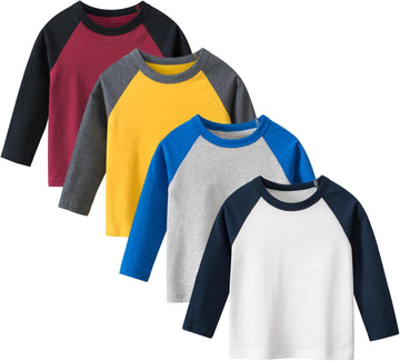 Toddler Boys Long Sleeve T-Shirts Kids Basic Cotton Tee Shirts