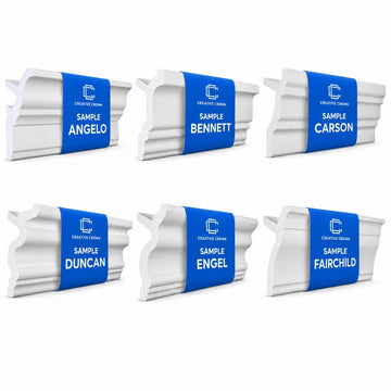 Foam Crown Molding Samples | 6 Profile & Size Swatches