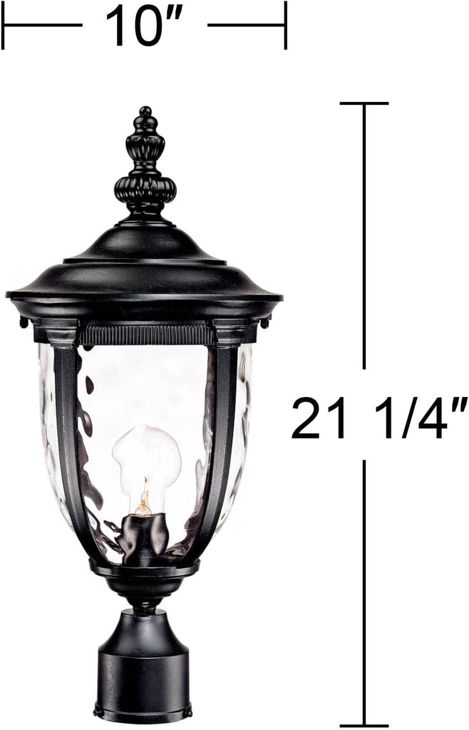 Bellagio 21 1/4" High Country Traditional Outdoor Post Light Fixture Pole Porch House Exterior Lantern Weatherproof