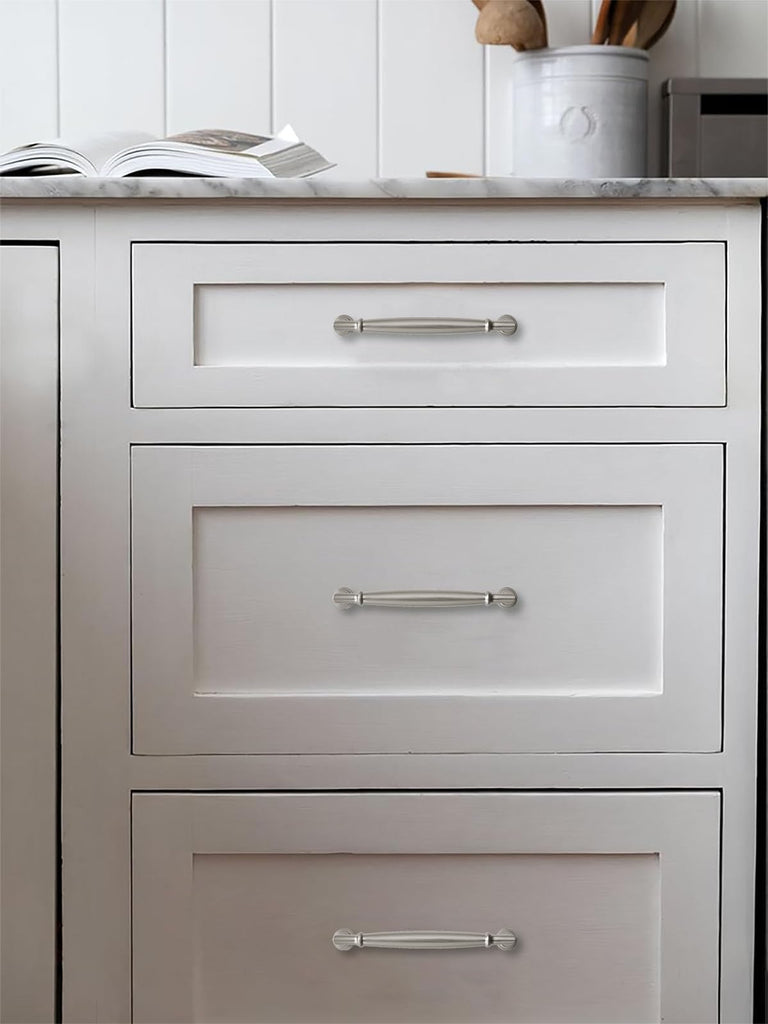 10 Pack 8 Inch Hole Center Brushed Satin Nickel Cabinet pulls Solid Heavy Duty Cabinet Pull Cabinet Handles Kitchen