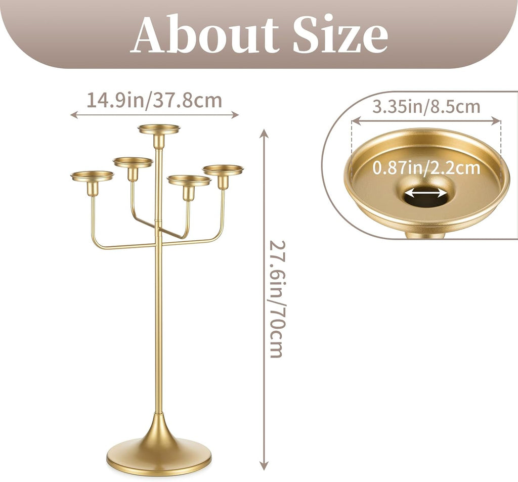 Candelabratick Holders for Taper Pillars - 27 inch Metal Candle Holder