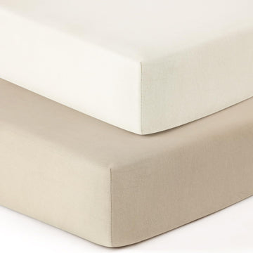 Jersey Crib Sheets for Boys and Girls, Stretchy Ultra Soft Crib Fitted Sheets Set 2 Pack, Universal Fit All Standard