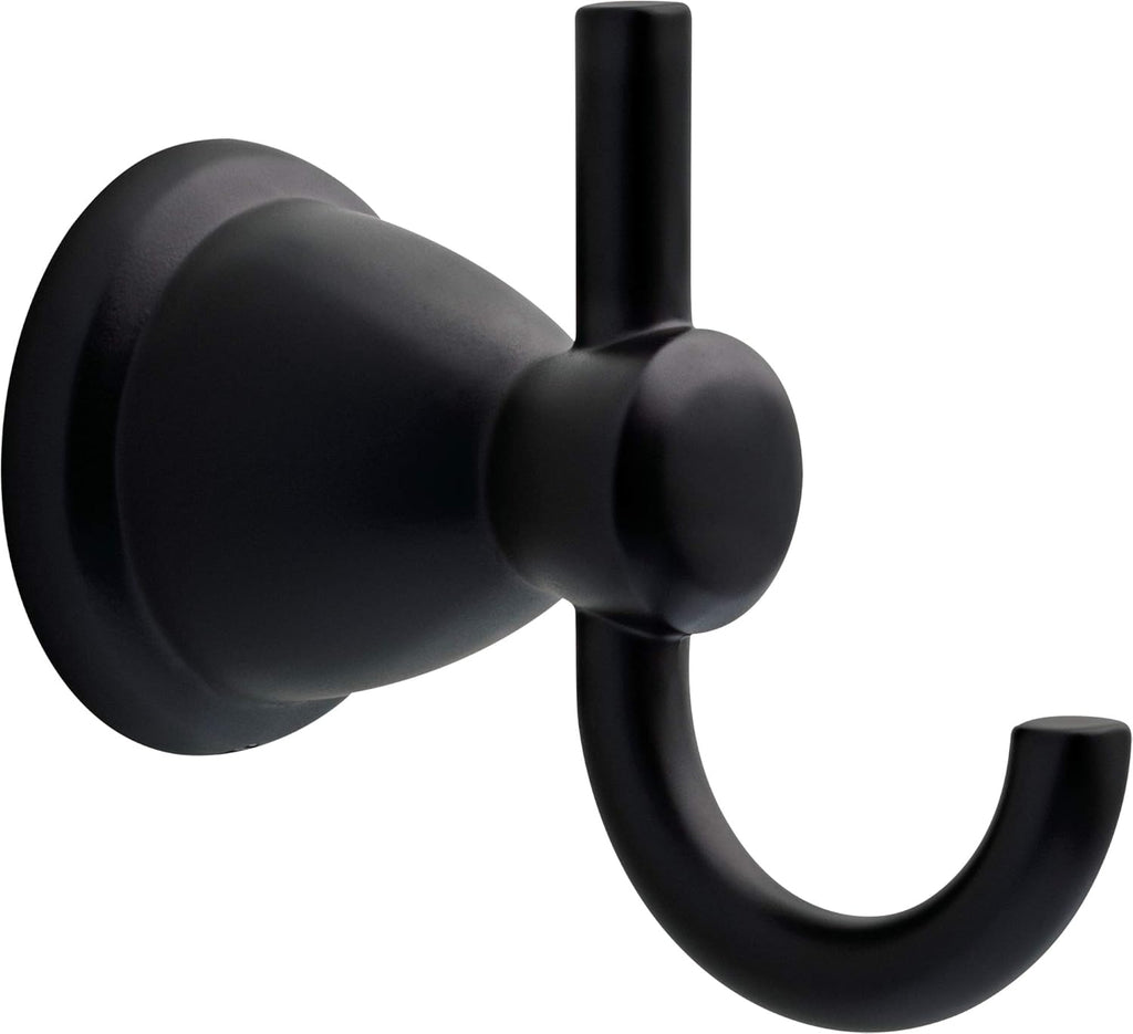 5-Piece Matte Black Bathroom Set (2) Towel Racks, Ring, Toilet Paper Holder, Hook | Kinla Bath Accessories