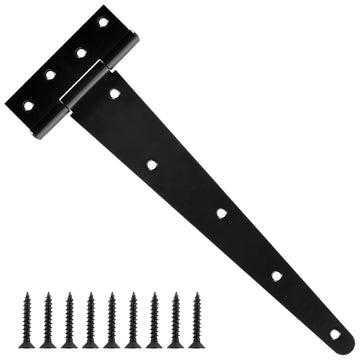 Matte Black T Shed Barn Hinges for Gate Wood Doors 6 Pack 12 Inch