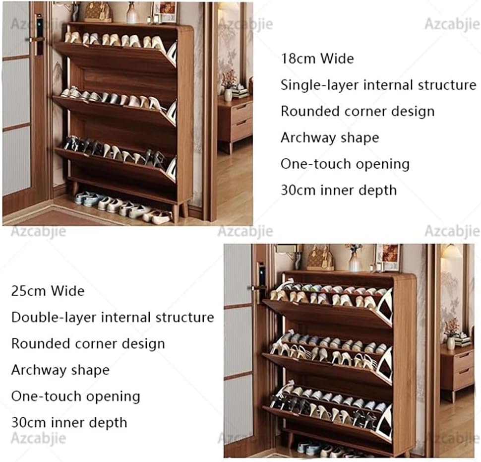 Freestanding Vertical Shoe Storage Rack 50x25x120cm | Slim Hidden Shoe Cabinet,with 3 Front Flip Drawers &