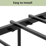 King Bed Frame, Tall Industrial Headboard 51.2 ", Platform Bed Frame with Strong Metal Support, Solid and Stable