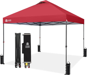 10x10 Pop Up Canopy Tent - Patented Center Lock One Push Instant Outdoor Canopy Beach Tent with STO-N-Go Bag 8 S - K8VS