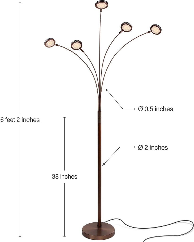 Orion Arc Floor Lamp, Tree Floor Lamp with 5 Adjustable Arms