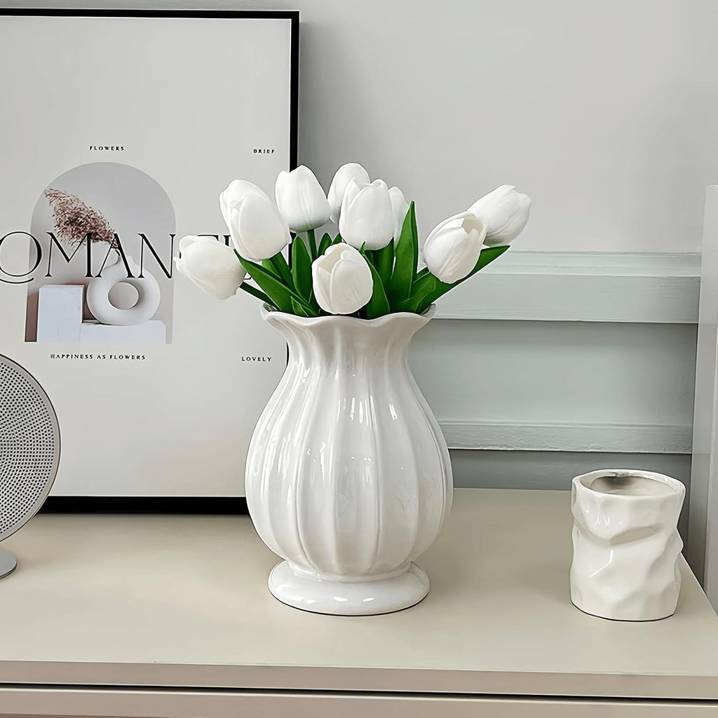 White Vase, Modern Ceramic Flower Vase