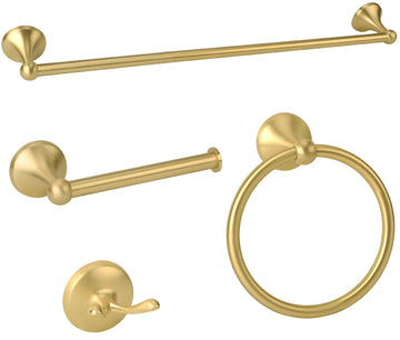 Classic 4 Pcs Brushed Gold Bathroom Hardware Accessories Set