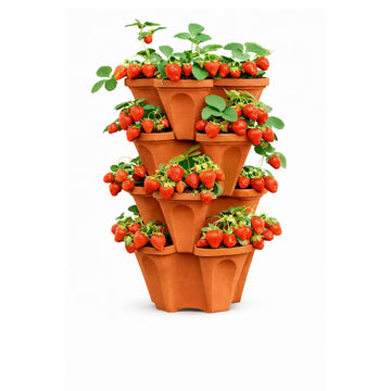Vertical Garden Planter 4 Tier Stackable System 16 Plants, Space Saving Herb, Strawberry & Food Crop Planter with