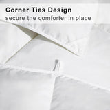 Luxury Goose Feather Down Fiber Comforter Queen, 300TC White Cotton Blended Duvet Insert
