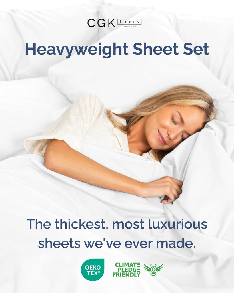 Extra Thick Heavyweight 4 Piece Sheet Set - High End Super Luxury Bed Set - Premium Heavyweight Hotel Quality