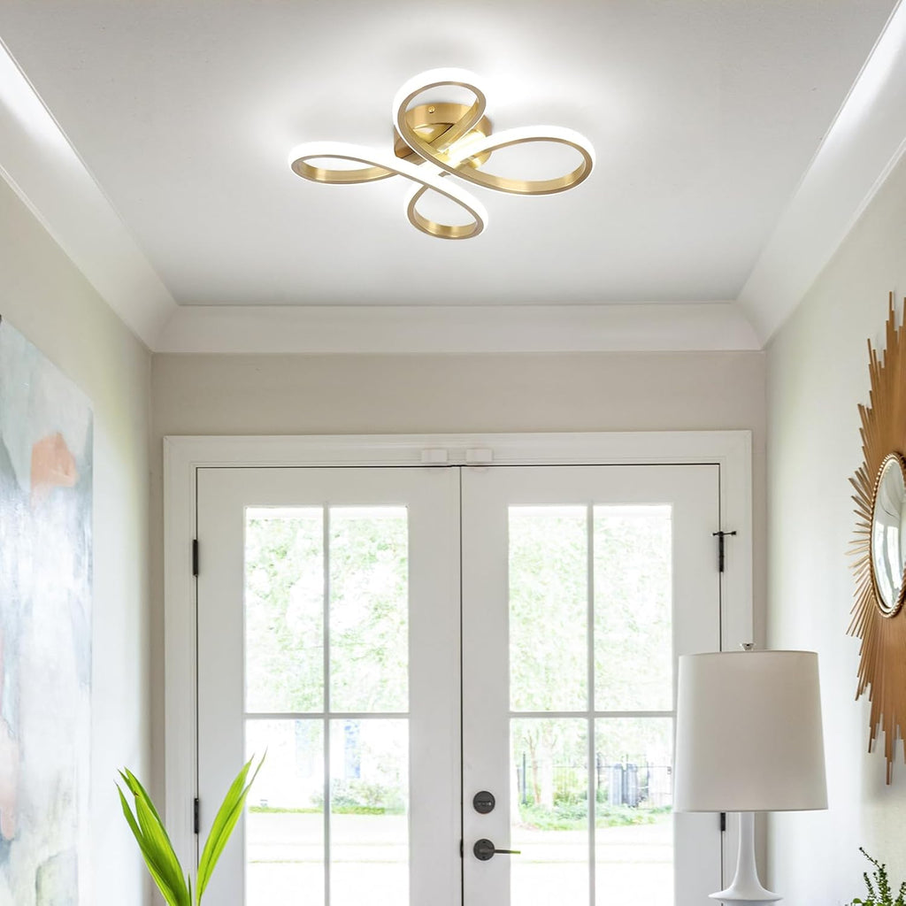 Modern LED Ceiling Light, 6000K Semi Flush Mount Ceiling Light Fixture, Modern Ceiling Lights Bedroom Corridor Aisle