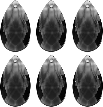 K9 Crystal Pendants Teardrop Beads, 6 Pack 38mm Chandelier Prisms Parts Hanging Beads DIY Lamp for Arts Crafts
